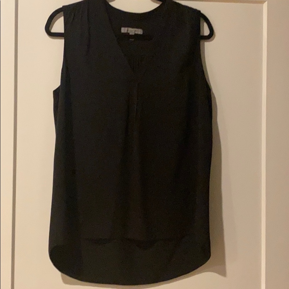 Black sleeveless blouse